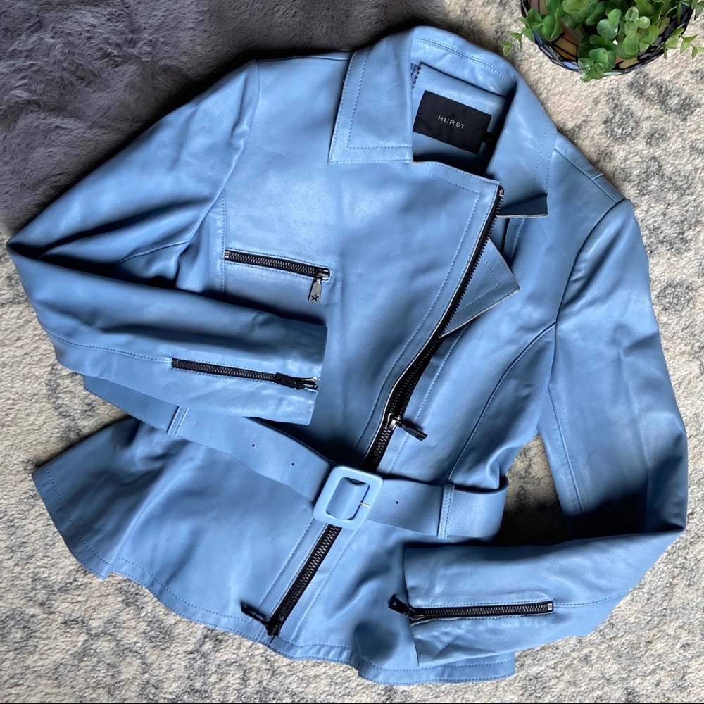 Hurst Women’s Pleather Jacket with Belt